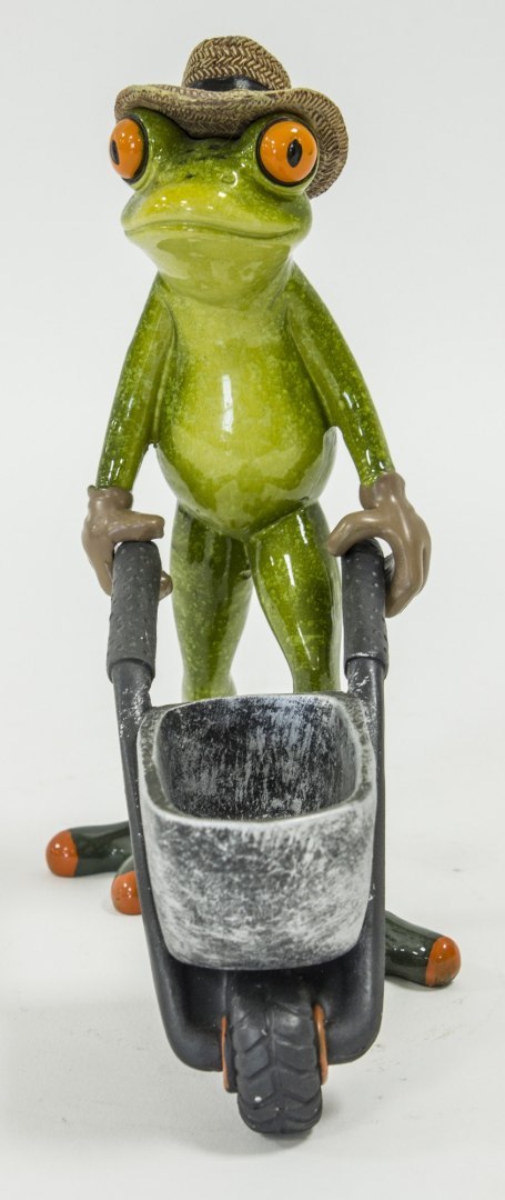 Figurka żaba farmer rolnik